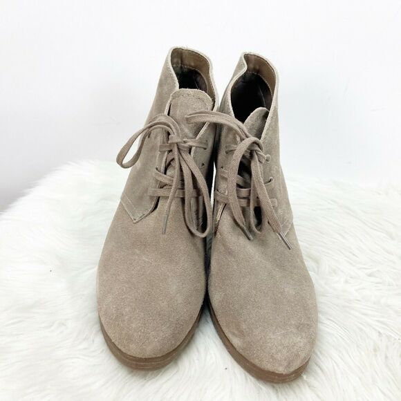 Dolce Vita 10 Womens Beige Suede Hidden Wedge Ankle Booties - Picture 5 of 9
